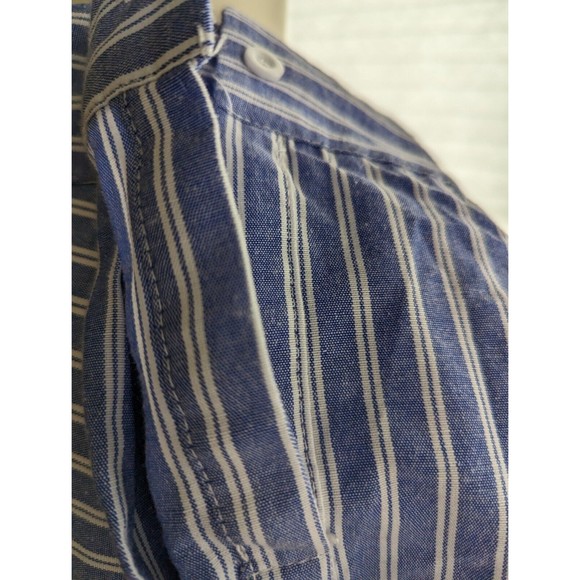 FHQ Collection Blue Striped LS Btn Down Sz 16 - Picture 3 of 5
